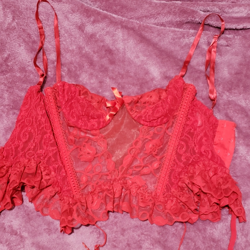 Red corset lingerie